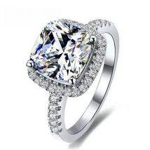Real 925 Sterling Silver Rings With Shiny Cubic Zirconia For Women Bridal Wedding Engagement Accessory Anel Jewelry