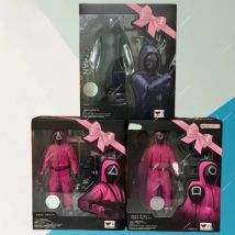 In Stock Bandai SHF Game Manager Round Face Male Black Triangle Face Square Face Action Figure Collection Gift