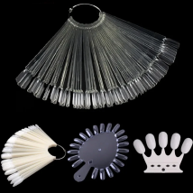 False Fake Nail Practice Fan-shaped Decorated Nail Art Tip Polish UV Gel Salon Pro Display Chart Tool Gel Decoration Stick