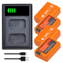 2160mAh NP-FW50 NPFW50 Li-ion Battery for Sony ZV-E10 A7 A7R A7RII A7II A7SII A7S a6300 a6400 a6500 RX10 Series&LED Dual Charger