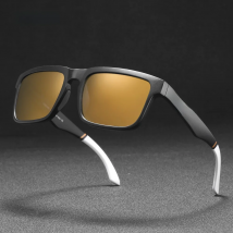 KDEAM New Arrivals Colorful Square Sunglasses For Men Three Dimensional Brand Logo Polarized + UV400 Protection Lens With Box