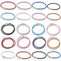 BAOPON 5Pcs/lot Hot Sale Popular Charm Bracelets DIY Elegant Leather Chain Charms Bracelets Bangles For Women Jewelry Gift