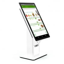 21.5 inch Desktop self ordering kiosk for restaurants with Android 11 or windows 10 OSD, 88mm printer, scanner, wifi, RJ45