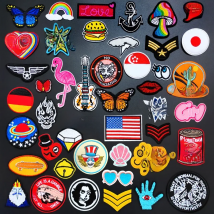 Butterfly Mushroom glasses DIY Iron on Patch for Clothing Embroidered Sewing Applique Woven Badge Sew On Patches WOW NOPE COOL