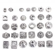 50pcs Tibetan Silver Color Metal Alloy Loose Spacer Beads lot for Earring Necklace Bracelet Jewelry Making Findings DIY Crafts