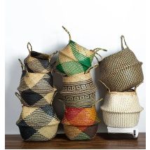 WHISM Handmade Seagrass Storage Basket Flower Pot Rattan Container Toys Organizer Holder Laundry Basket Home Decor Dropshipping
