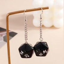Fashion Different Number Acrylic Dice Earrings Personality Game Props Multifacted Digital Dice Long Dangle Earring Ear Hooks