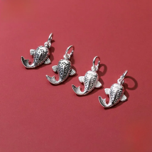 TrustDavis New Real 925 Sterling Silver Fashion Hollow Fish Charm Pendant Handmade DIY Accessories Jewelry Wholesale DZ102
