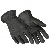 Black Work Gloves Grain Cowhide Leather Gardening Motorcycle Safety Working Glove Men&Women