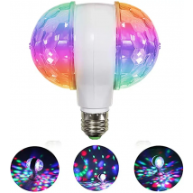 E27 LED Dual Head Magic Stage Disco Lamp Rotating headed  6W LED Stage Light Colorful Light Bulb For Holiday Party Bar KTV Disco