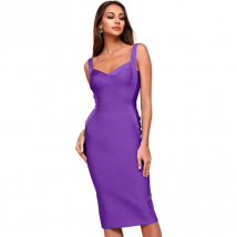 High Quality Celebrity Elegant Purple Pink Bodycon Rayon Bandage Dress Night Club Party Dress Vestidos