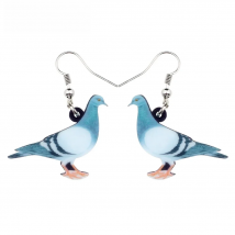 WEVENI Acrylic Anime Blue Dove Pigeon Bird Earrings Big Long Dangle Drop Fashion Animal Jewelry For Women Girls Teens Kids Gift