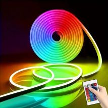 5V USB RGB LED Neon Strip Light 24key IR Remote Control Neon Sign Rope Lights Flexible Waterproof Outdoor/Home Bedroom Decor
