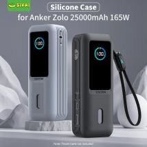 Silikonhülle für Anker Zolo 25000 mAh 165 W Power Bank, tragbares Ladegerät, Schutzhülle, Reise-Tragetasche, TF/SIM-Aufbewahrungstasche