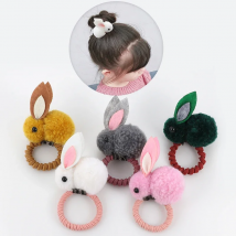 Niedlichen tier haar ball kaninchen haar ring mädchen gummiband elastische haar bands Koreanische