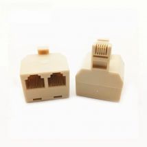 1pcs 6P4C RJ11 Telephone Splitter 2 Way Adapter 1 M To 2 F RJ-11 Phone Jack Connector