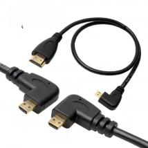 90 Degree Micro HD to HDMI-compatible Left/Right Angle Micro HD MI Cable for Digital camera Sony a6400 GH4 tablet 50cm/150cm