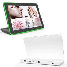 10" Android PoE desktop tablet equiped with Multi-color LED frame, Micphone, Camera, Speakers, BT, wifi, RJ45, Serial port, USB