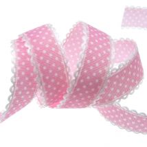 20Yards 1" Printing Dot Lace Ribbon Fabric Ribbons For Scrapbooking Gift wrap Crafts DIY Decorations 2.5cm