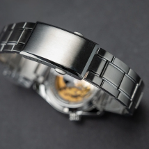 Proxima 20MM Men Three Bead Stainless Steel Bracelet OM16 SS Watchband Safety Milled Clasp Watch Strap Watches Parts