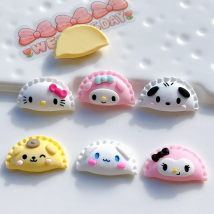 10PCS 17*29mm Resin Jewelry Accessories Hair Clip Diy Material Cream Gel Phone Shell Patch Cartoon Dumplings Rabbit