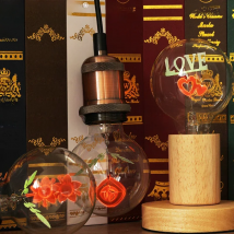 KARWEN vintage Edison Bulb E27 night light G80-Rose & Flower & I-Love-You Holiday  wedding christmas decor for Pendant Lamp
