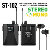 Odbiornik Audio Debra dla ST-102 bezprzewodowego systemu douszny System monitorowania Stereo dla profesjonalnego instrumentu perkusisty w studiu nagrań scenicznych