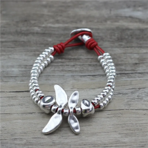 Anslow Wholesale Fashion Jewelry Designer Accessory Friend Charm Genuine Leather Braclets Wristband Rope Chain Gift LOW0839LB