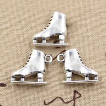 8pcs Charms Roller Skates Ski Boots 21x18x6mm Antique Bronze Silver Color Pendants DIY Making Findings Handmade Tibetan Jewelry