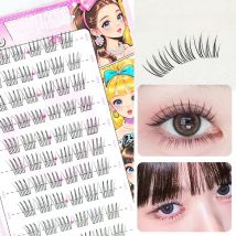 Large Capacity Korean Girls' Style Glue-Free Lashes Natural Wispy Easy Apply Reusable False Eyelashes Bottom Lashes