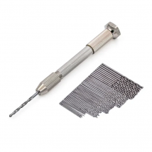 51Pcs/Set Mini Micro Aluminum Hand Drill With Keyless Chuck Twist  Bit Sets