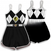 YX GIRL BLACK MIGHTY MORPHIN POWER RANGER ROMPER 3D All Over Printed Rompers Summer Women's Bohemia Clothes