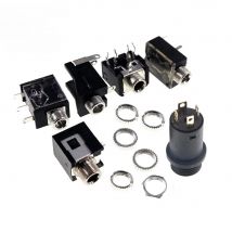 10pcs 3.5mm Audio Jack PCB Mount Screw Metal Nuts Mono Stereo Phone Plug 2 3 4 Pole Connector Through Hole Panel Thread