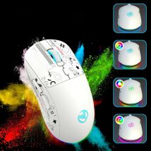 Rechargeable RGB Gaming Mouse - 3 Modes (Bluetooth/2.4G/USB), 3600DPI Wireless Backlight Mouse for iPad, Tablet, Laptop, Compute