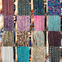 Natural Stone Beads 4 6 8 10 12mm Agates Amethysts Garnet Quartz Angelite Stone Round Beads For Jewelry Making DIY Bracelet 15"