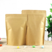 50PCS Stand up Kraft Paper Foil Inlay Ziplock Storage Bag DIY Matcha Cocoa Powder Coffee Tea Spice Candy Heat Sealing Pouches