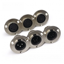 3/4/5pin Round Male/Female Metal XLR Speaker Panel mount socket Connector Adapter Audio Microphone Socket
