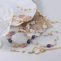 GLSEEVO Original Design Natural Colorful Baroque Pearls Adjustable Bracelets For Wedding Women Girls Lovers Fine Jewelry GB0206