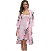 2019 Women Robe & Gown Sets Sexy Lace Sleep Lounge Pijama Long Sleeve Ladies Nightwear Bathrobe Night Dress With Chest Pads