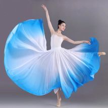 360/540/720 Degree Chiffon Skirt Ballet Belly Dance Classical Gradient Spanish Skirt Swing Dancing Skirt Folk Practice Wear