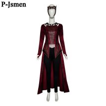 P-Jsmen Scarlet Witch Wanda Vision Costume Cosplay Scarlet Witch Maximoff Donna Halloween Carnevale Maschera Vestito Costume di Halloween