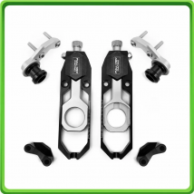 Motorcycle Chain Tensioner Adjuster with paddock bobbins fit for Yamaha R6 YZF-R6 2017 2018 2019 2020 Black&Silver