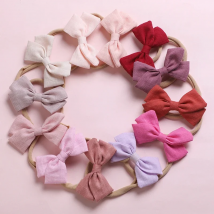 Baby Girls Cotton Linen Headband Toddler Nylon Hairband Elastic Head Band Soft Infant Princess Newborn Photography Props