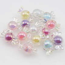CHONGAI 25Pcs Acrylic Lovely Candy Beads Rainbow AB Spring Color Beads For Jewelry Making DIY Necklace Crafts Beads Accessories