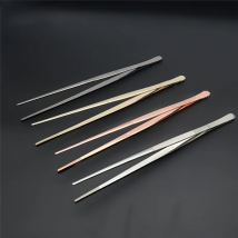Stainless Steel Kitchen & Bar Tweezer Food Tongs Kitchen Cooking Medical Tweezer Copper/Gold/Black Plated