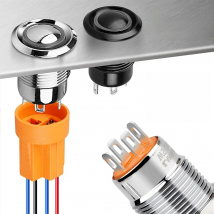 LANBOO 12mm mini push button switch with ring or power light 12V24V220V