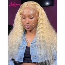 Silkwave 613 Parrucca anteriore in pizzo riccio biondo HD trasparente 13x4 13x6 Frontale capelli umani 613 Parrucche frontali complete pre pizzicate per le donne