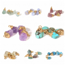 Irregular Stone Pendants Natural Pink Crystal Amethysts Gem Pendant Healing Reiki Jewelry Pendants For Jewelry Making Handmade