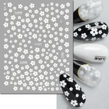 3d Nail Art Decals White Black Blue Yellow Purple Petals Flowers Adhesive Sliders Nail Stickers Decoration For Nail Tips Beauty