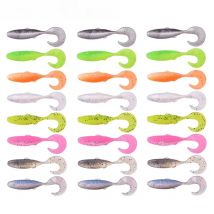 20 Pcs Shad Curved Tail Worm Jig Wobblers Soft Lure 4.7cm 0.7g Fishing Bait Artificial Silicone Bass Leurre Swimbait Tackle